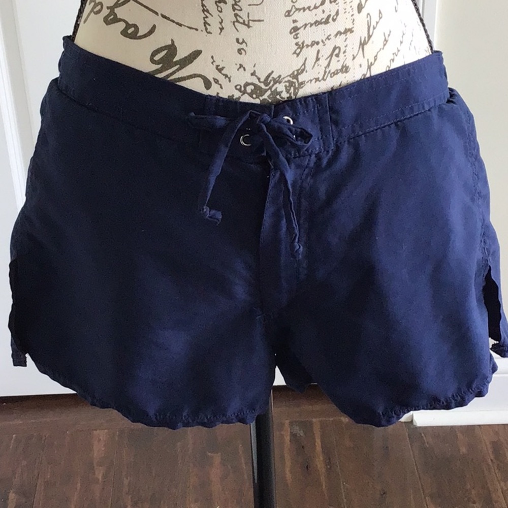 Athletech Navy Blue  Swim board Shorts with Drawstring Waist & liner Sz 10